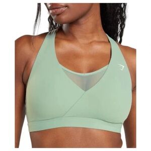 Never Worn Gymshark Women's Green Sports Bra size M
